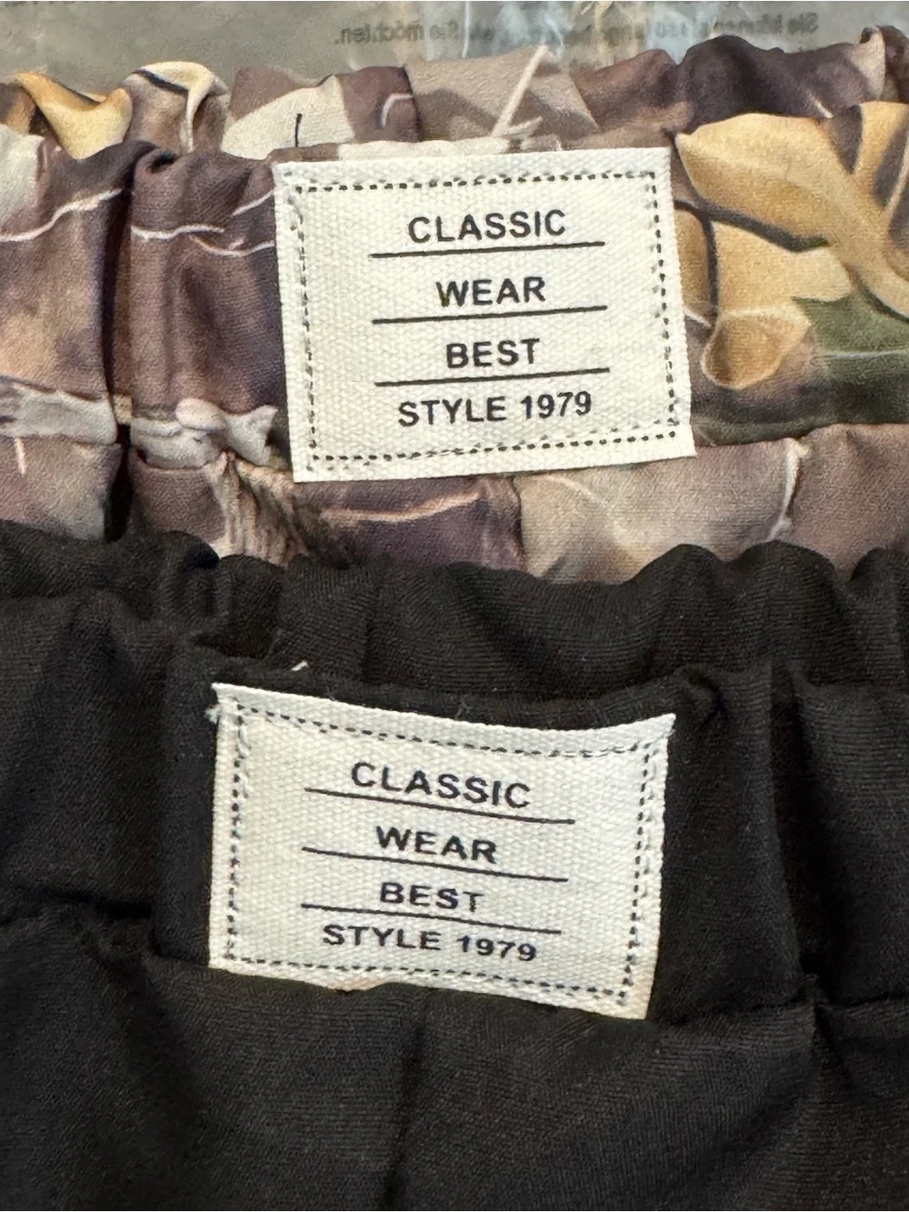 Kids Camo and Black Shorts - Two Pack Sz 7 waist 11”